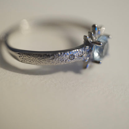 Aquamarine Sun S925 Adjustable Ring