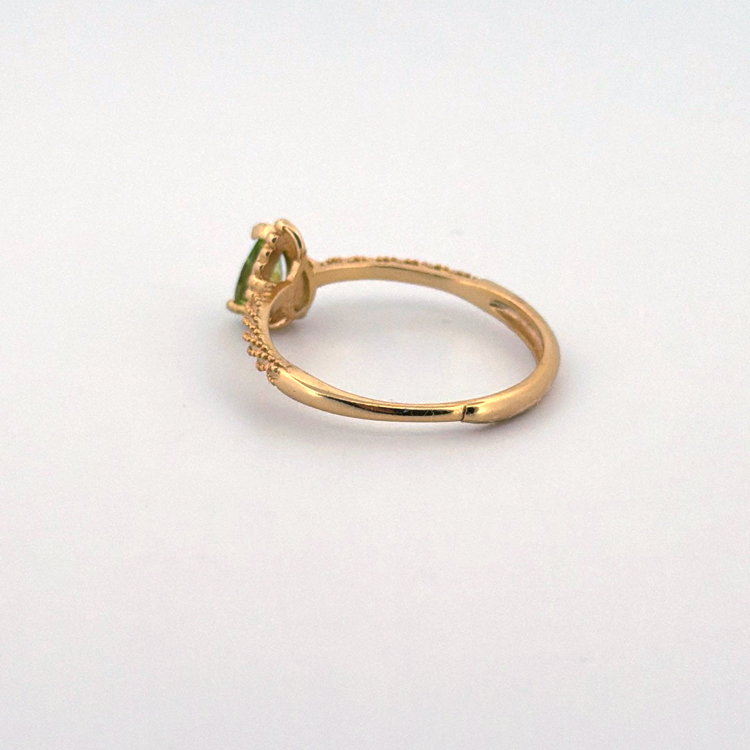 Peridot S925 Gold Adjustable Ring