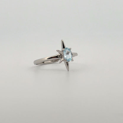 Aquamarine S925 Adjustable Ring