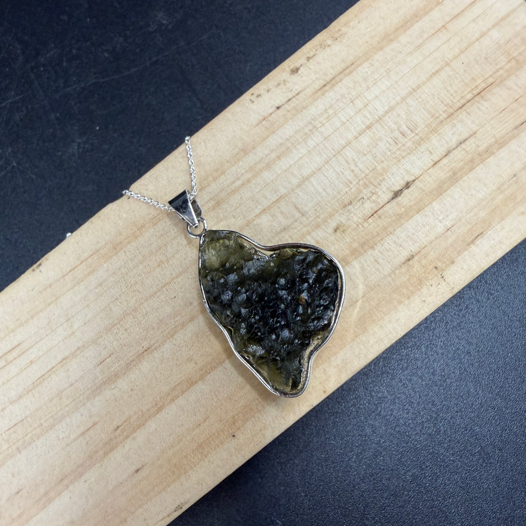 Raw Moldavite S925 Certified Necklace