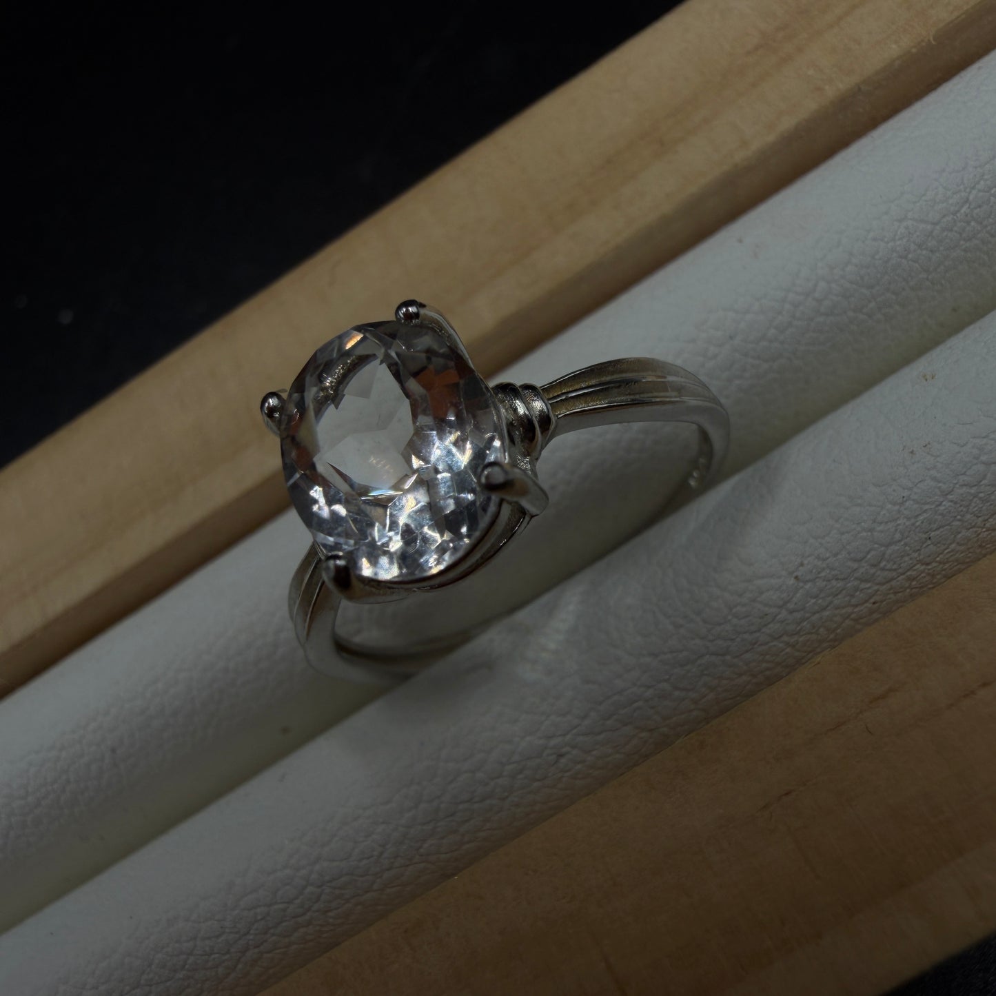 Clear Quartz S925 Adjustable Ring
