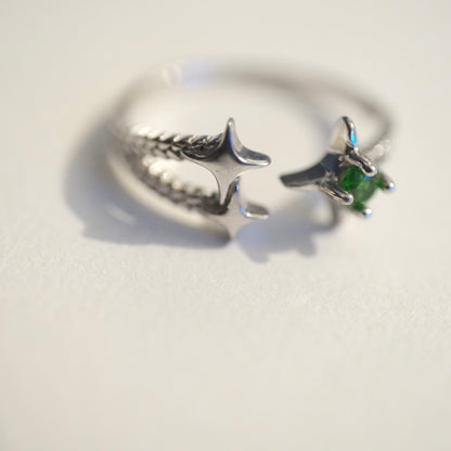 Diopside Star S925 Adjustable Ring