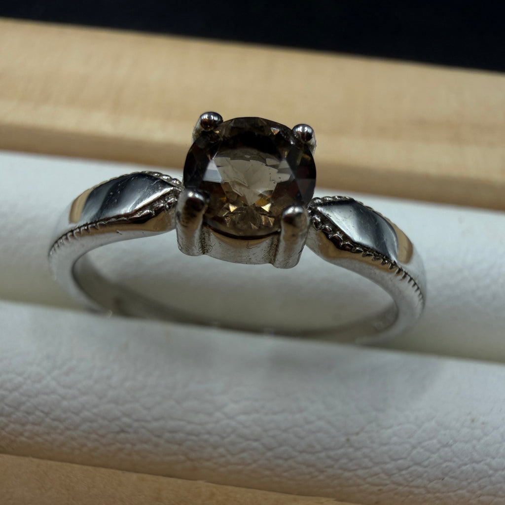 Smokey Quartz S925 Adjustable Ring