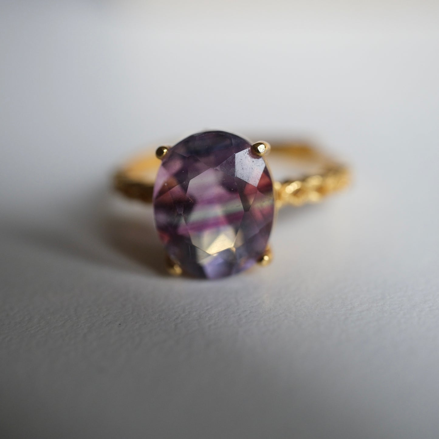 Fluorite S925 Adjustable Ring