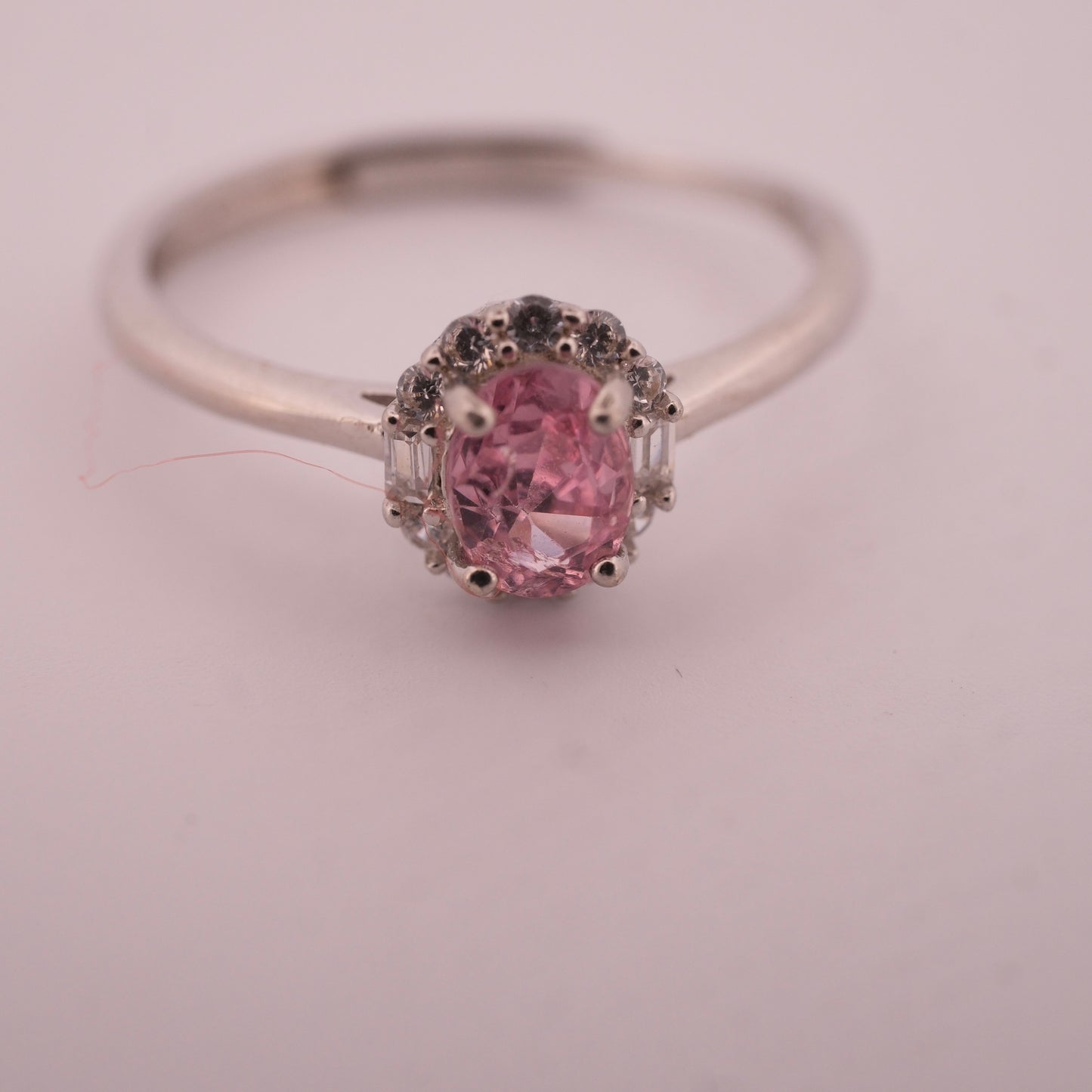 Pink Tourmaline S925 Adjustable Ring
