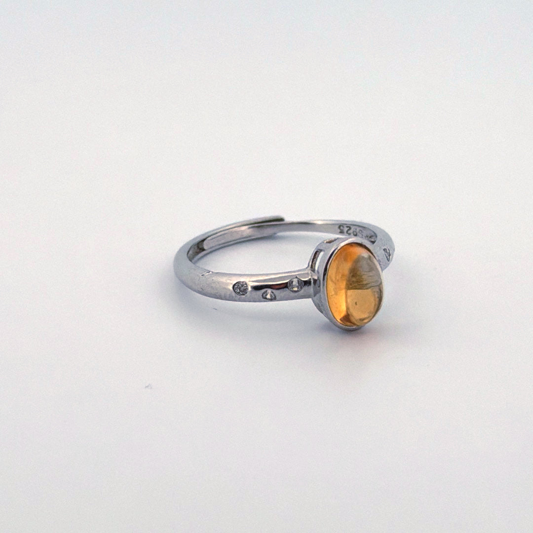Citrine S925 Adjustable Ring