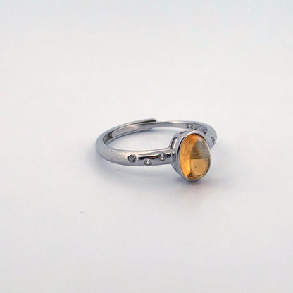Citrine S925 Adjustable Ring