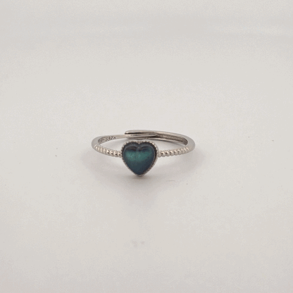 Labradorite Heart S925 Adjustable Ring