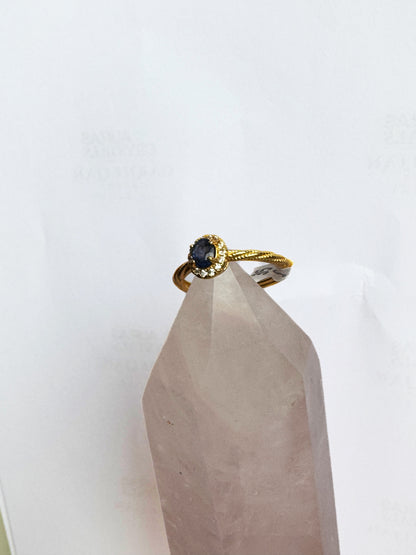 Blue Topaz Gold Ring