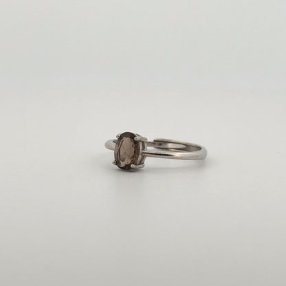 Smokey Quartz S925 Adjustable Ring
