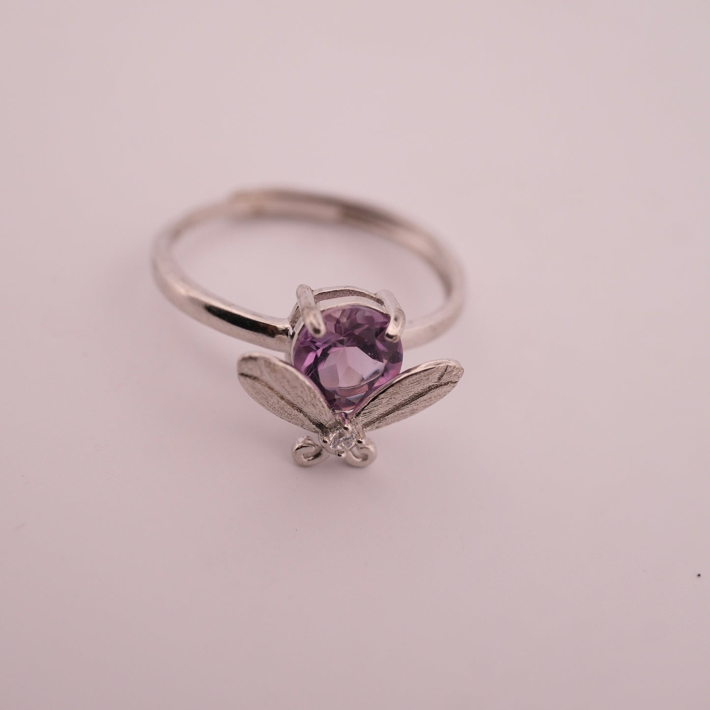 Amethyst Bee S925 Adjustable Ring