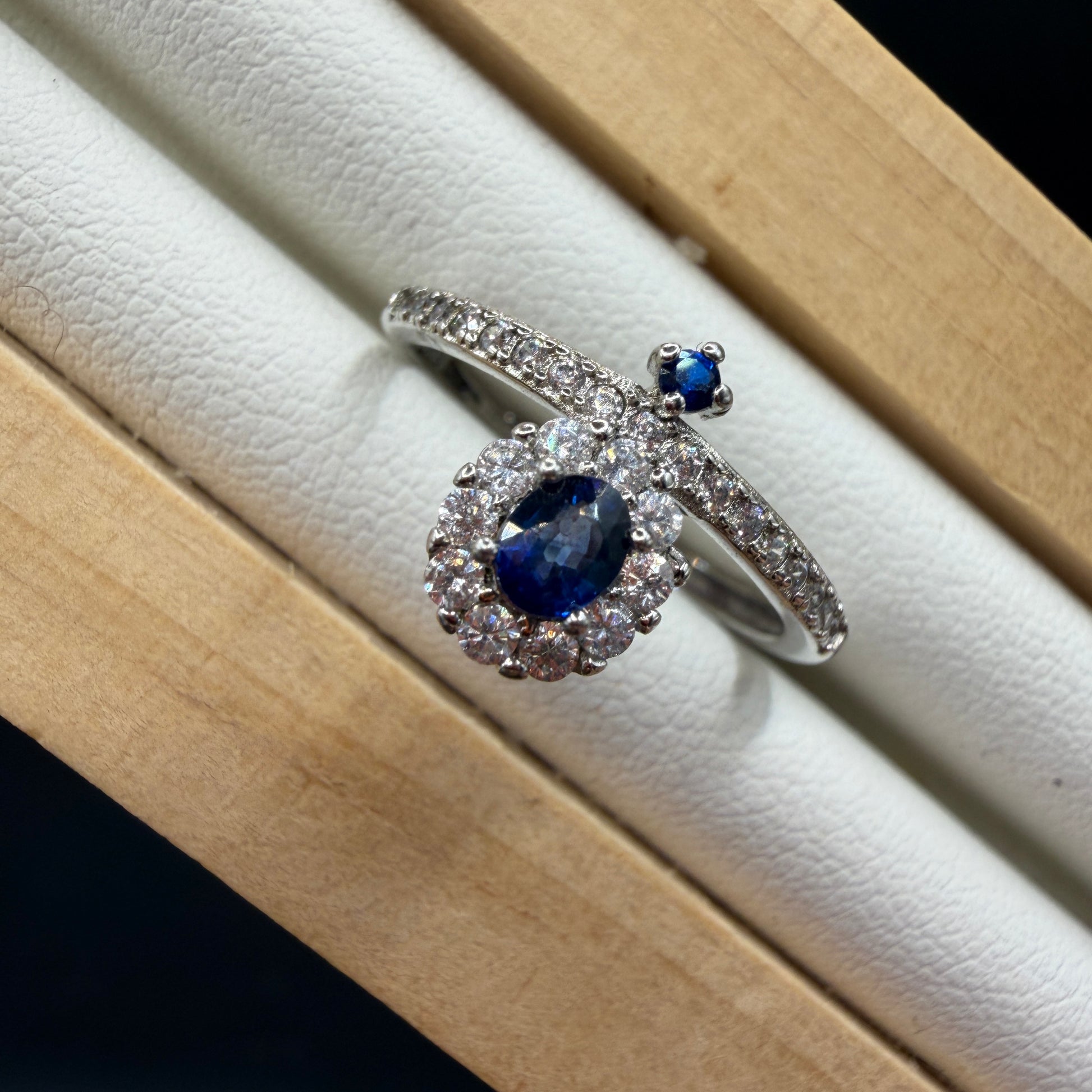 Sapphire S925 Adjustable Ring
