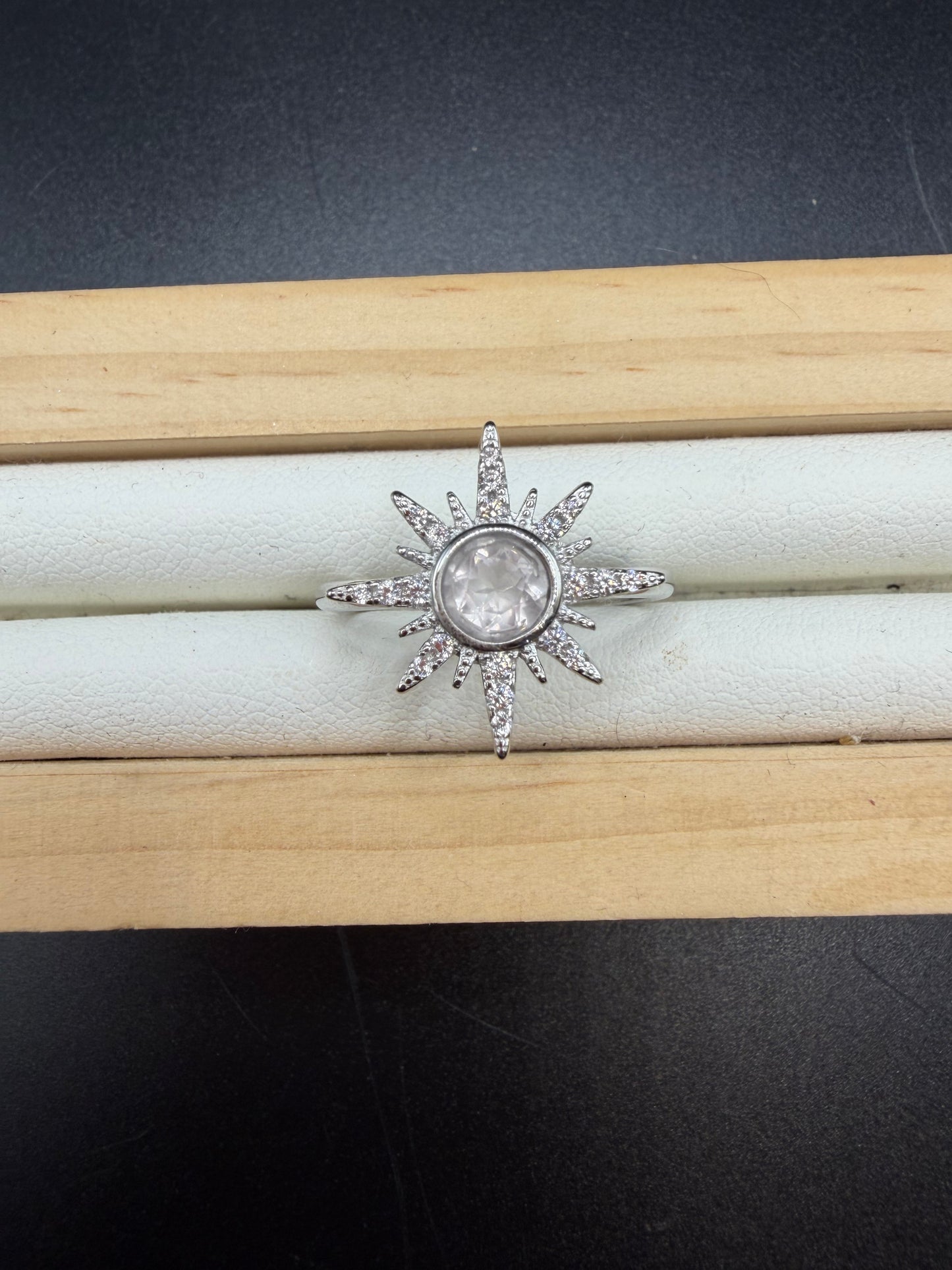 Rose Quartz S925 Adjustable Ring