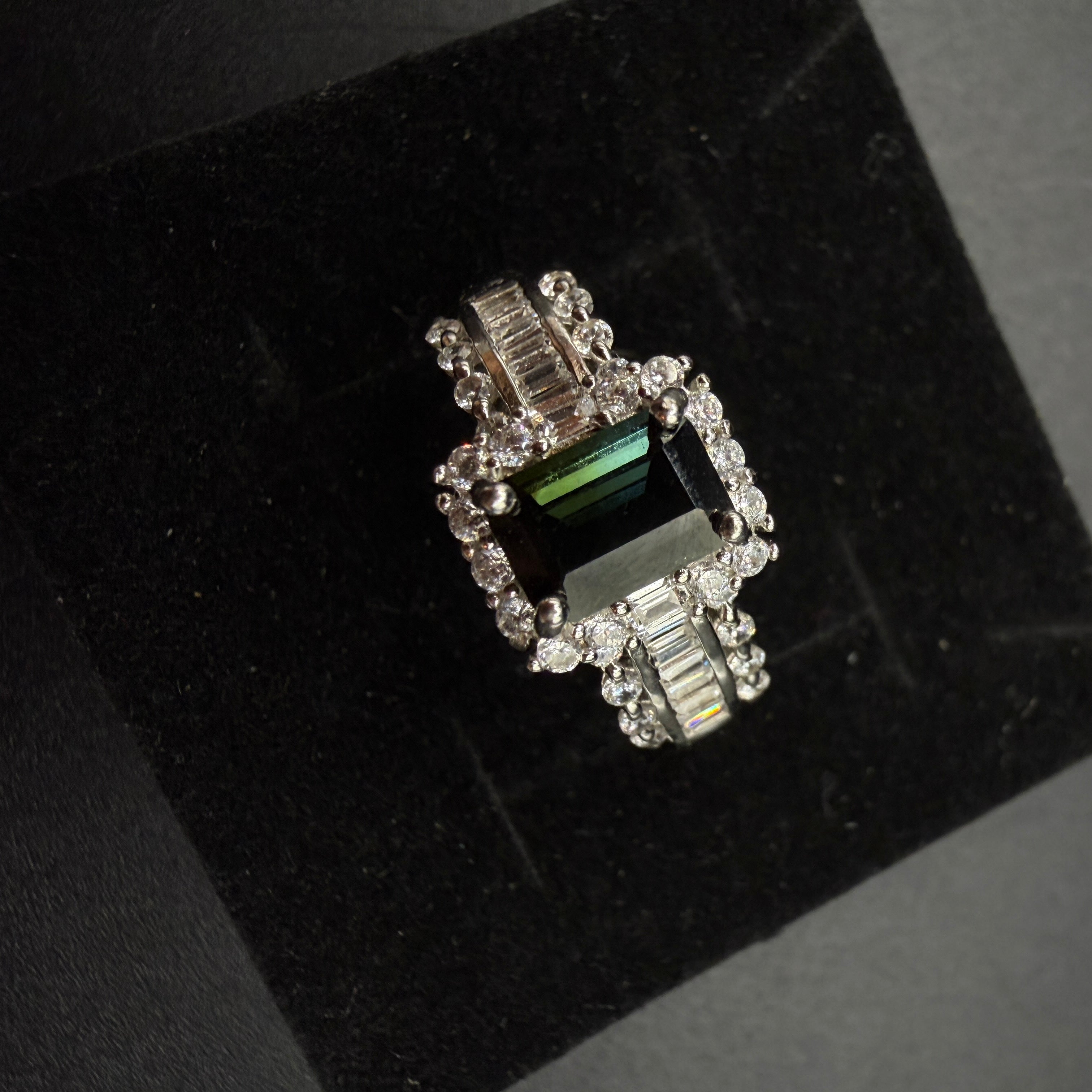 Green Tourmaline S925 Certified Adjustable Ring