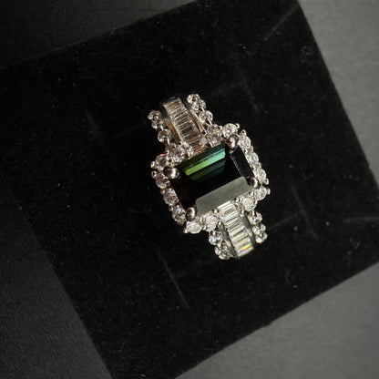 Green Tourmaline S925 Certified Adjustable Ring