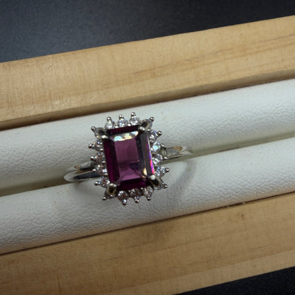 Rhodolite Garnet S925 Adjustable Ring