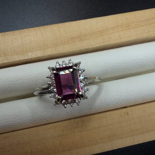 Rhodolite Garnet S925 Adjustable Ring