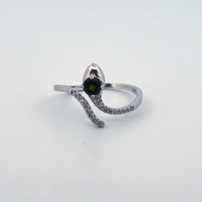Diopside Snake S925 Adjustable Ring