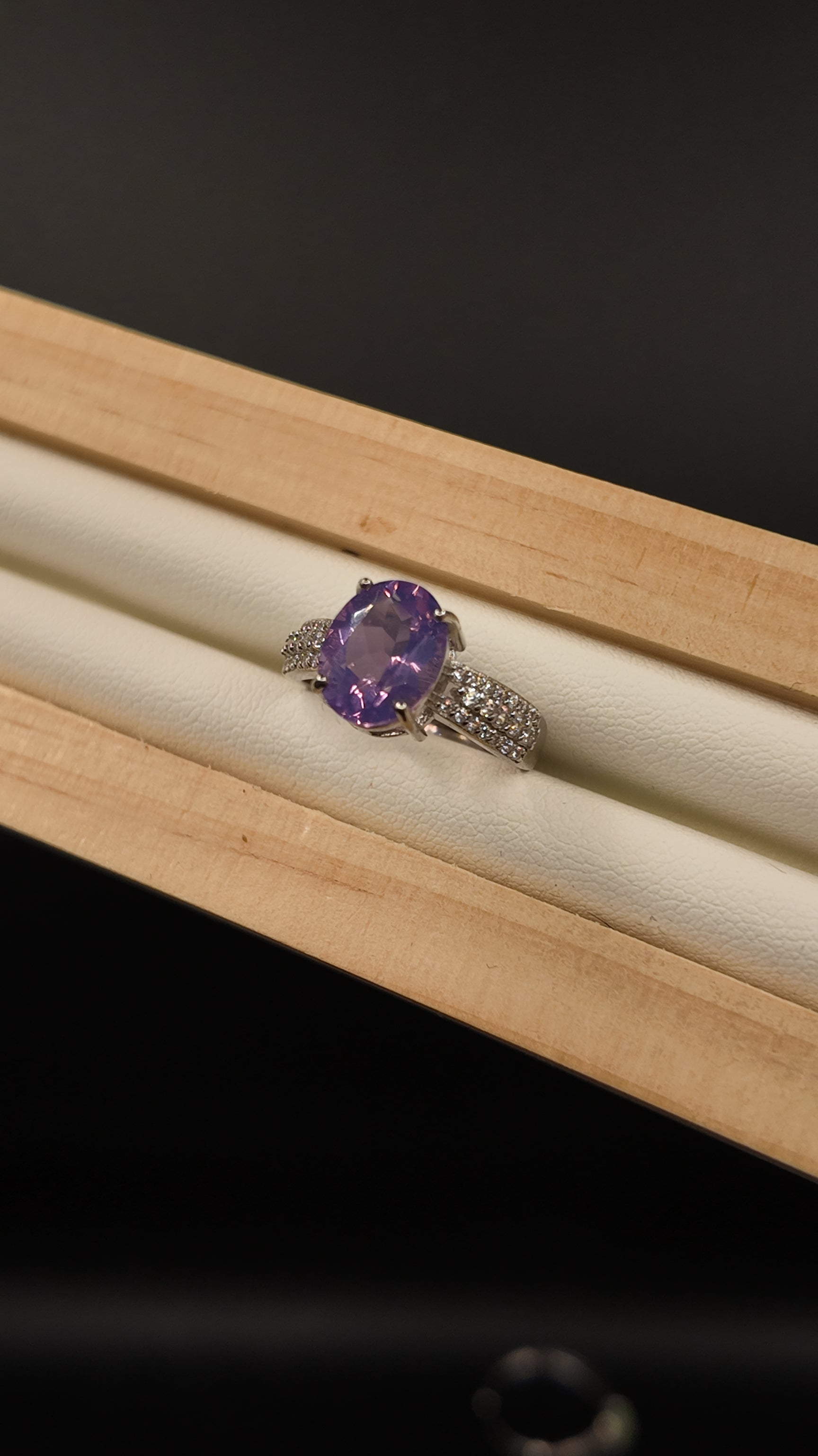 Amethyst Jade S925 Adjustable Ring