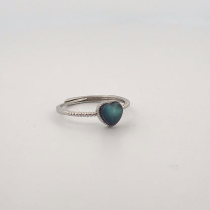 Labradorite Heart S925 Adjustable Ring