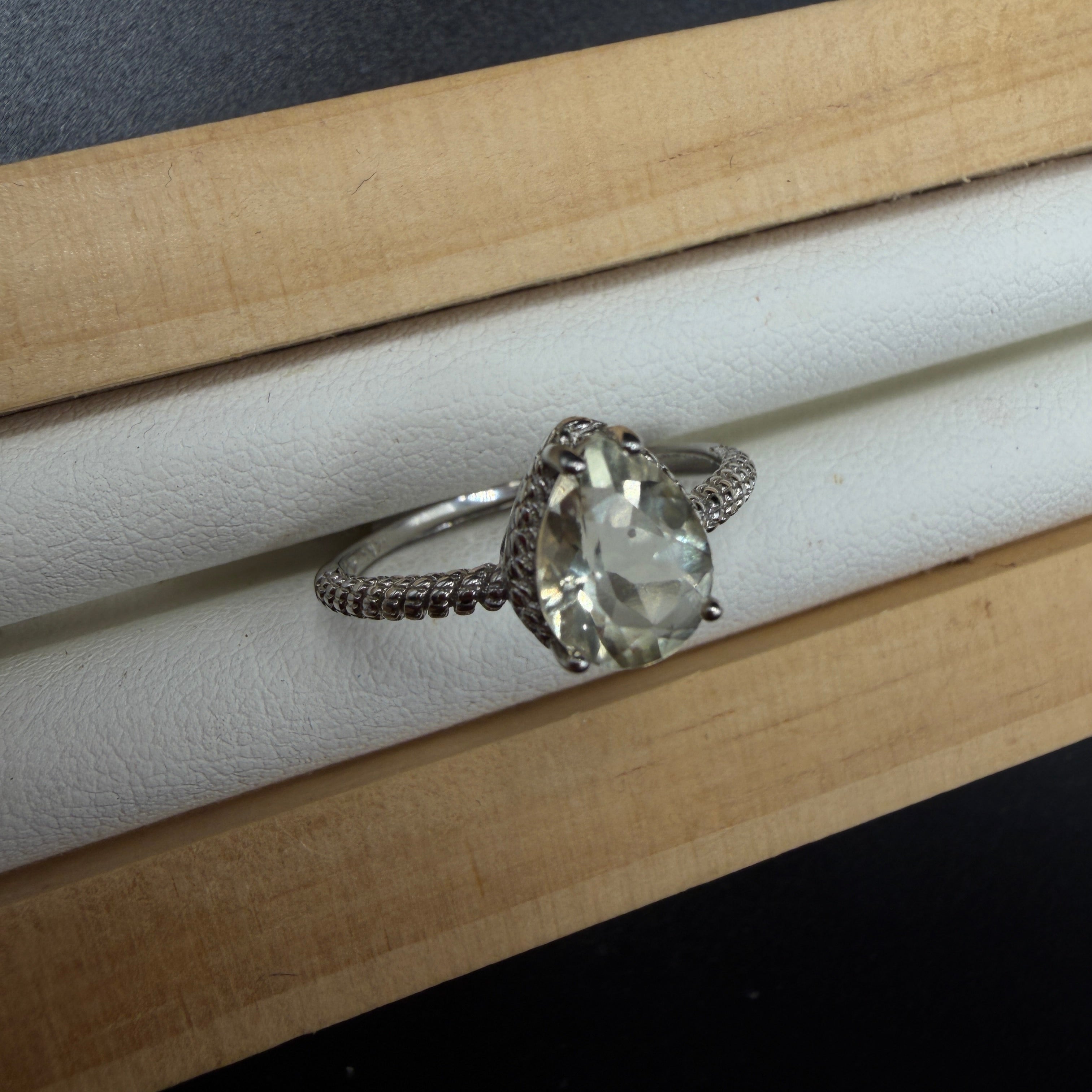 Libyan Desert Glass S925 Certified Adjustable Ring