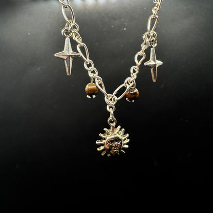 Handmade Sun & Stars Tigers Eye Choker
