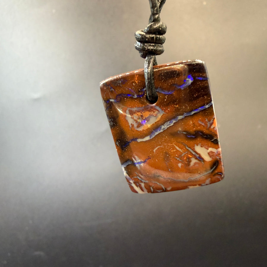 Solid Tribal Queensland Boulder Opal Necklace