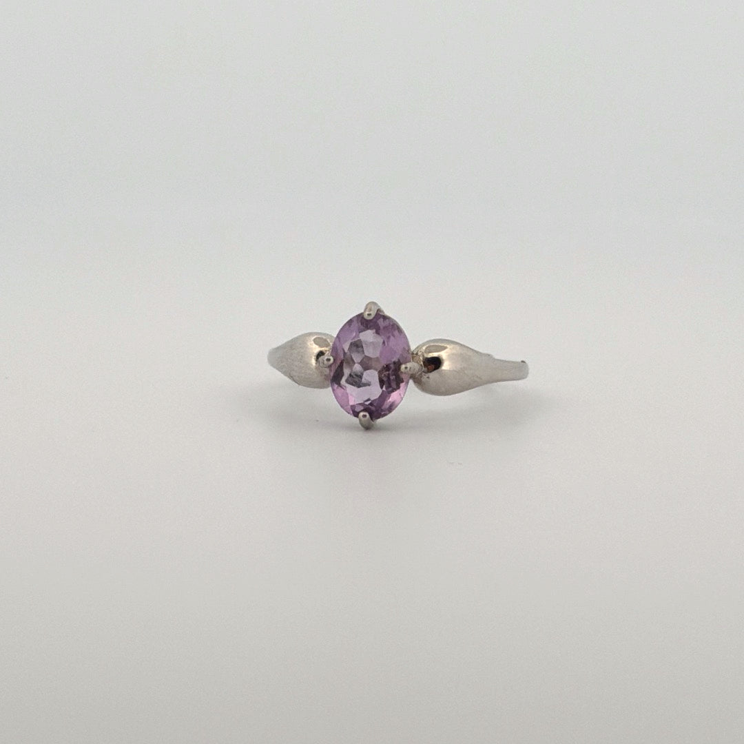 Amethyst Heart S925 Adjustable Ring