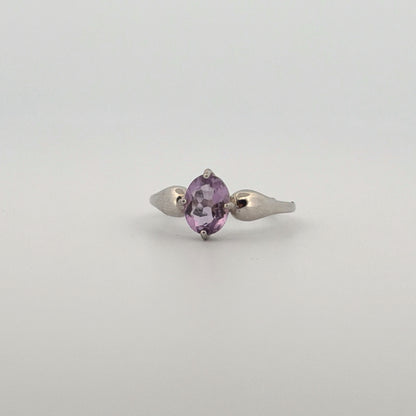 Amethyst Heart S925 Adjustable Ring
