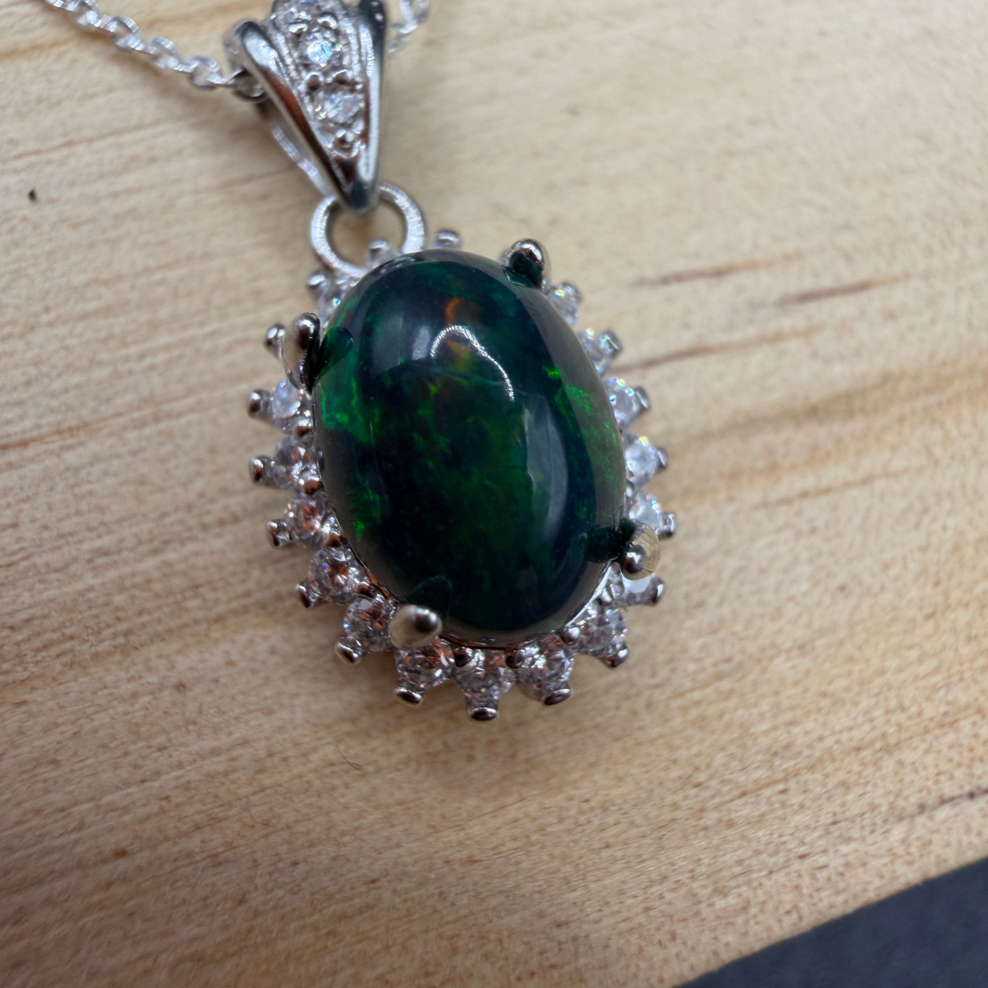 Black Opal S925 Necklace