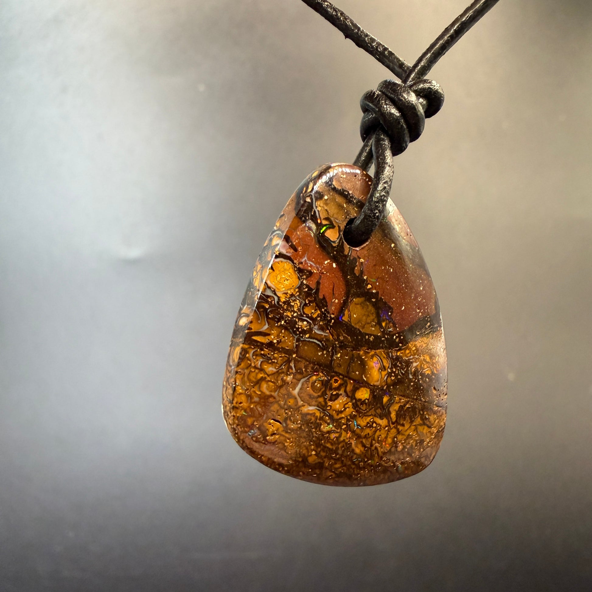 Solid Tribal Queensland Boulder Opal Necklace