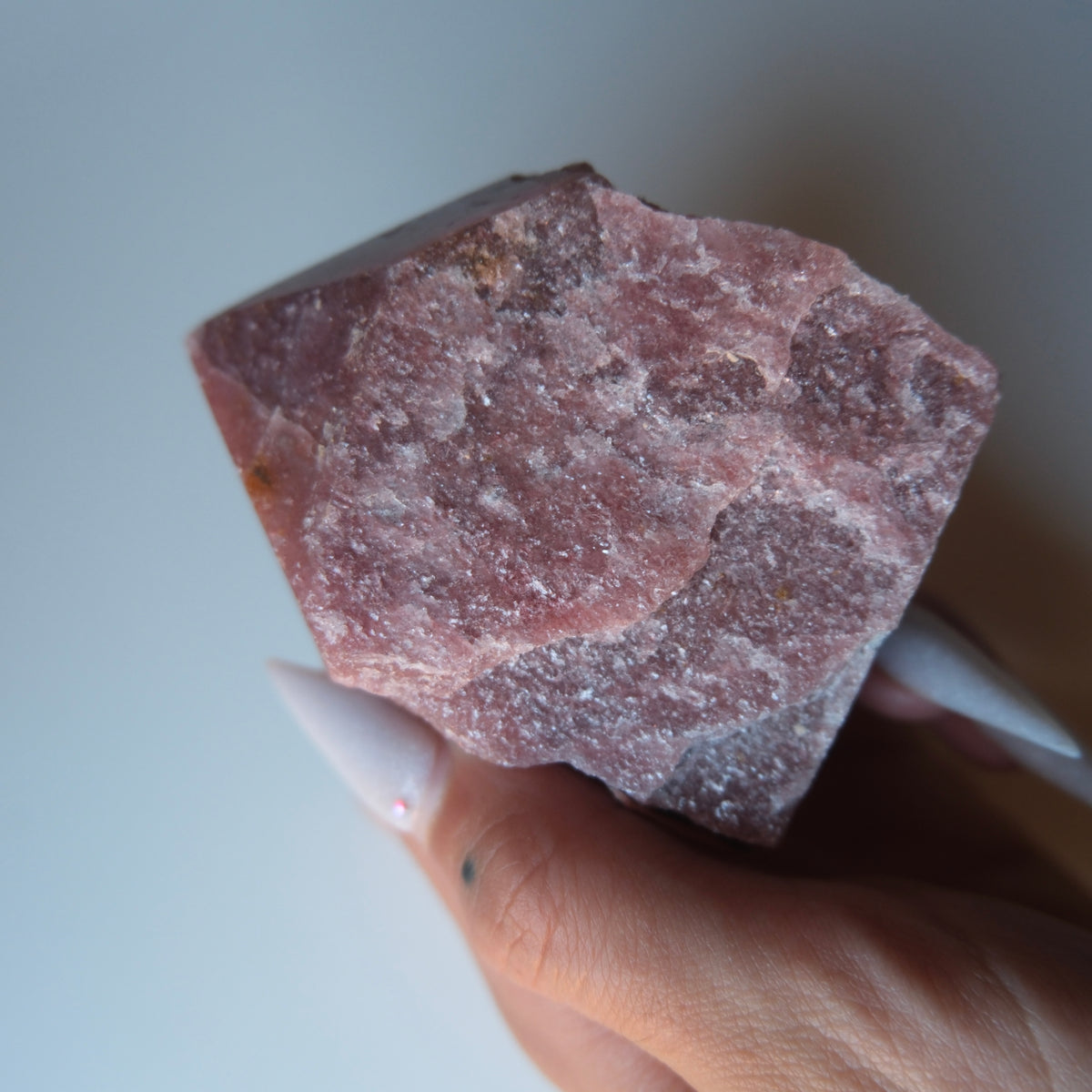 Red Fuschite Half Raw Point