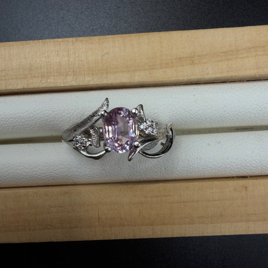 Kunzite S925 Adjustable Certified Ring