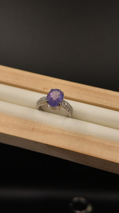 Amethyst Jade S925 Adjustable Ring