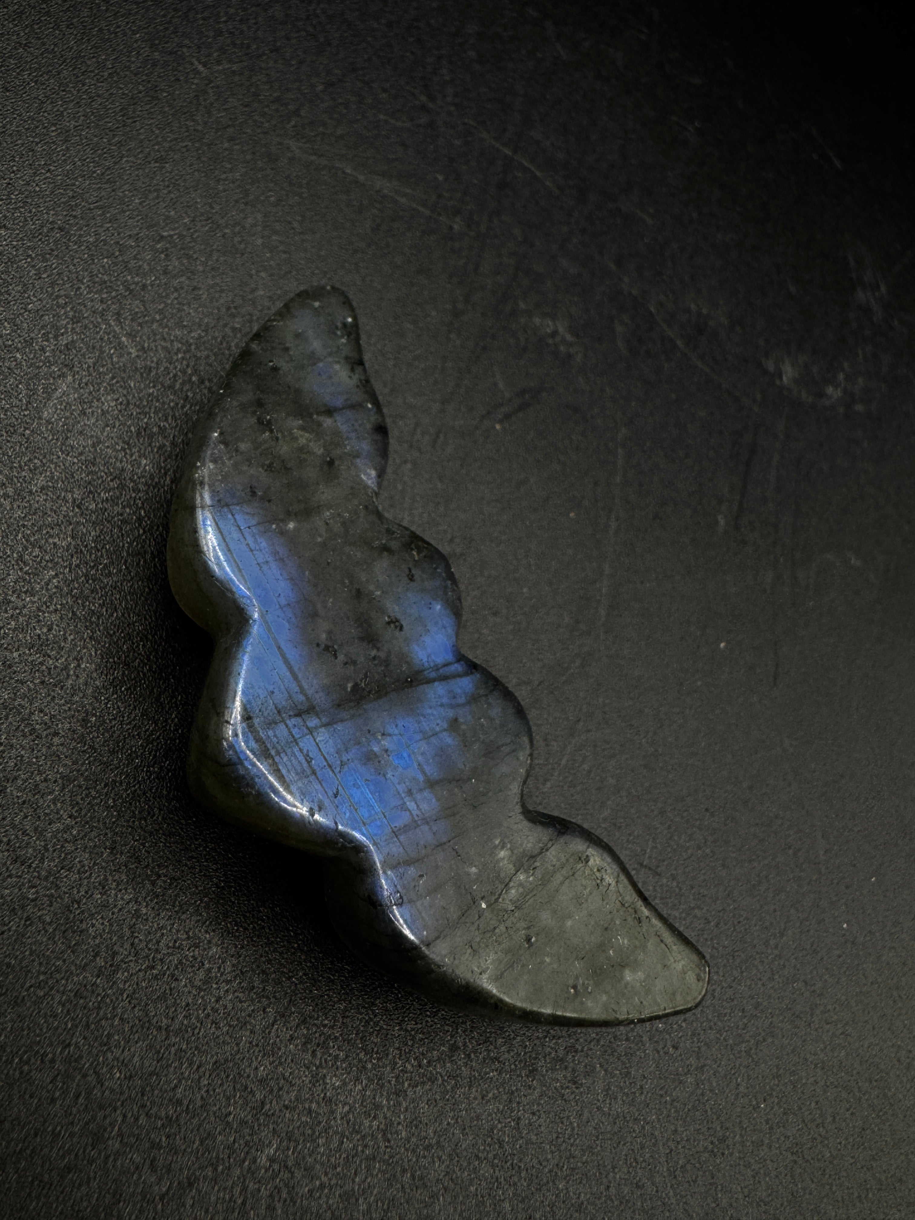 Labradorite Heart Wings Carving