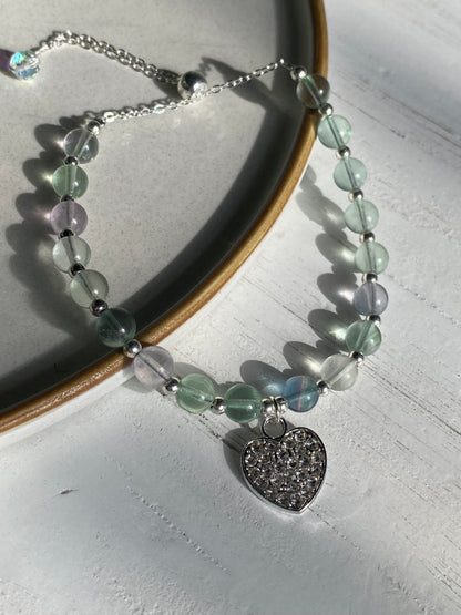 Fluorite Heart Bracelet