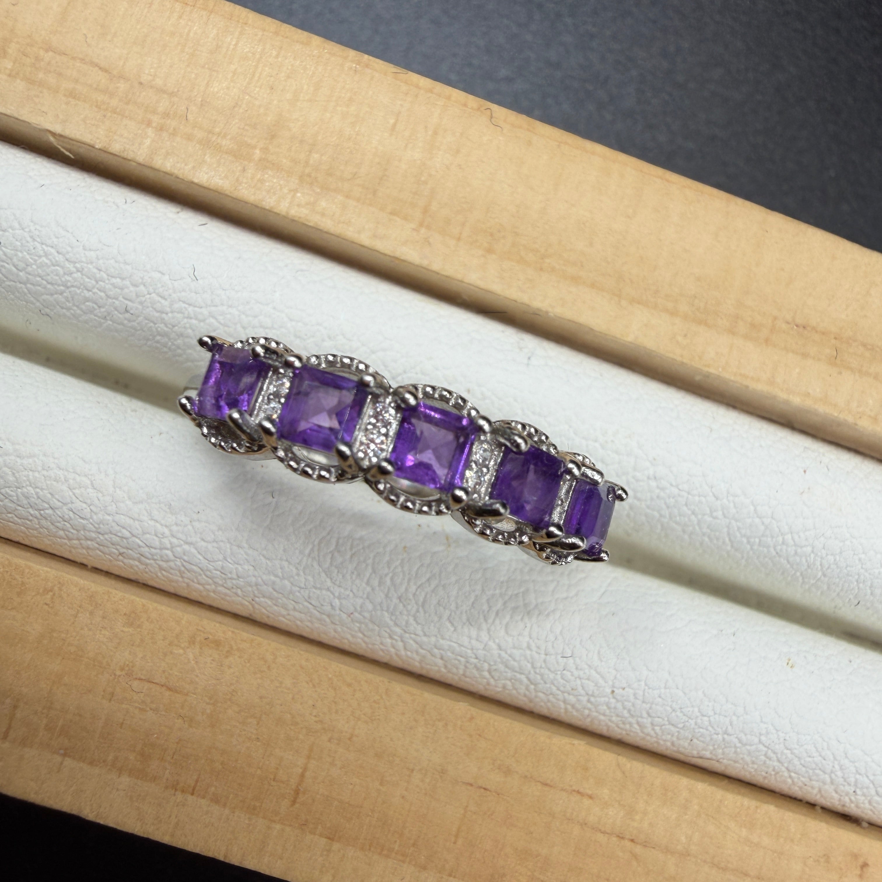 Amethyst S925 Adjustable Ring