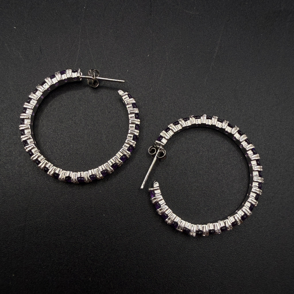 Amethyst Hoop S925 Certified Earrings