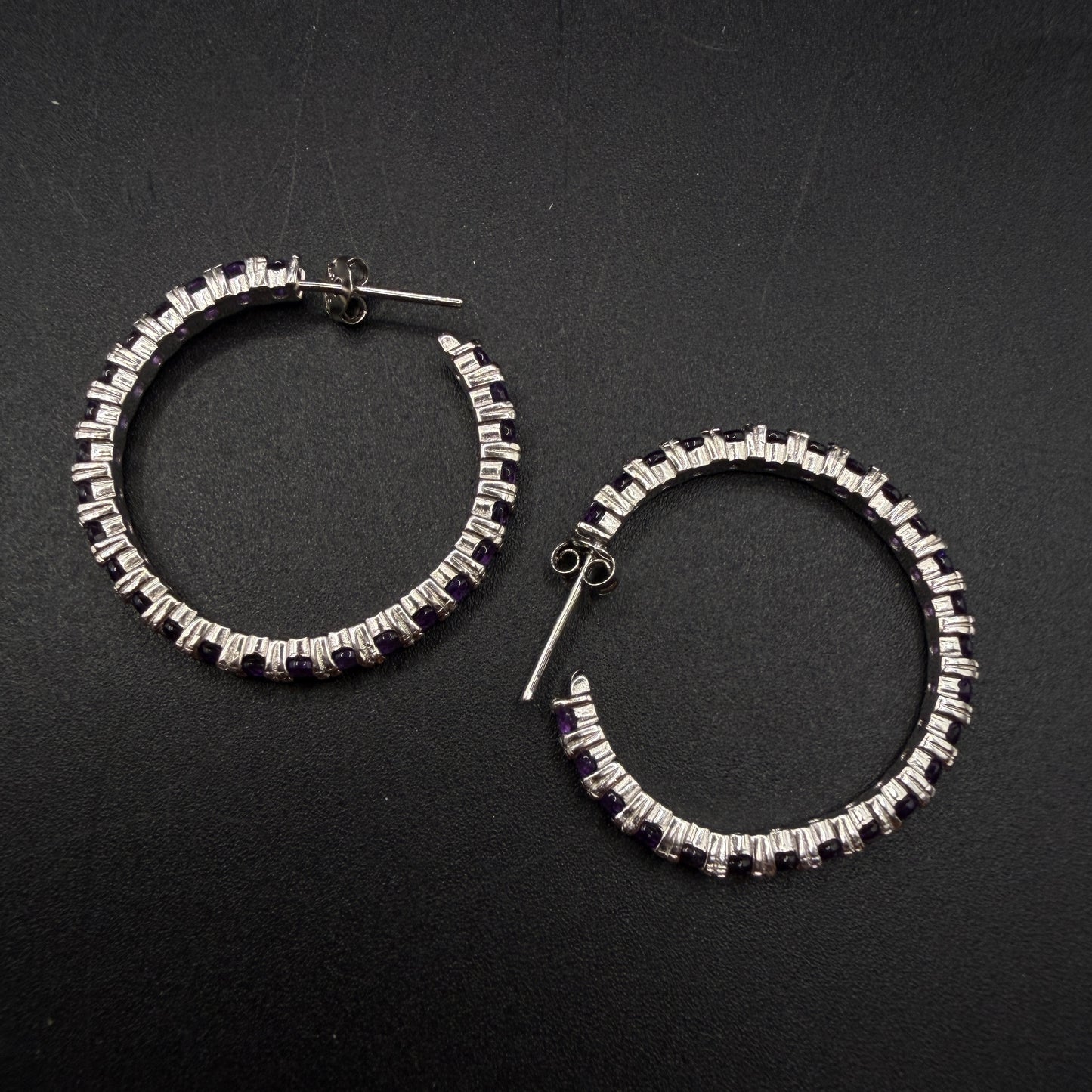 Amethyst Hoop S925 Certified Earrings