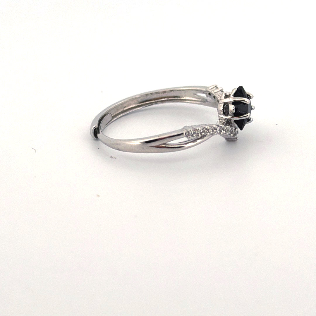 Black Spinel S925 Adjustable Ring
