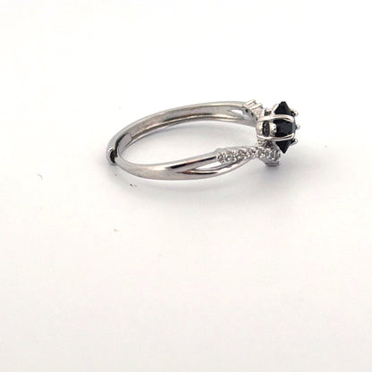 Black Spinel S925 Adjustable Ring