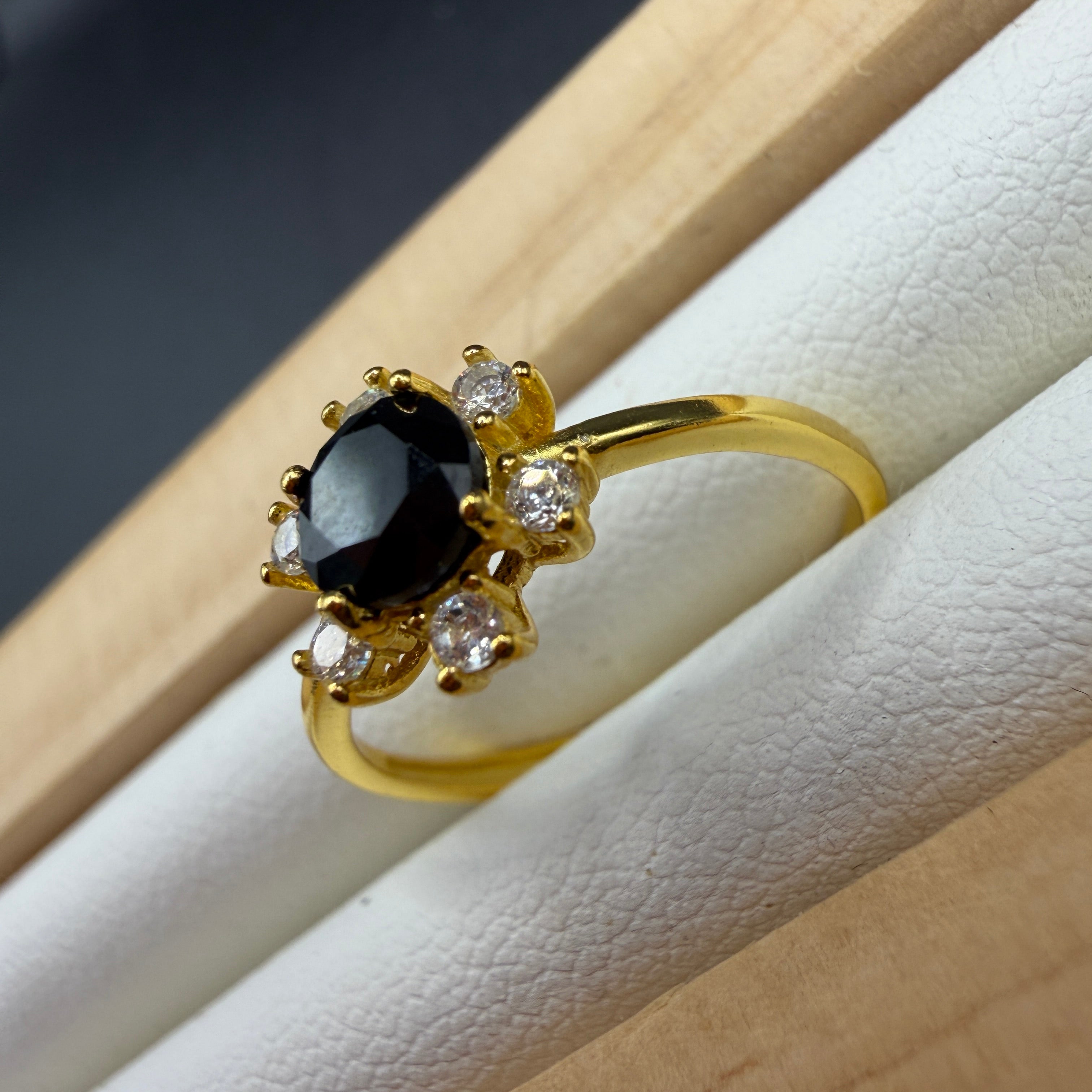 Black Spinel S925 Adjustable Ring