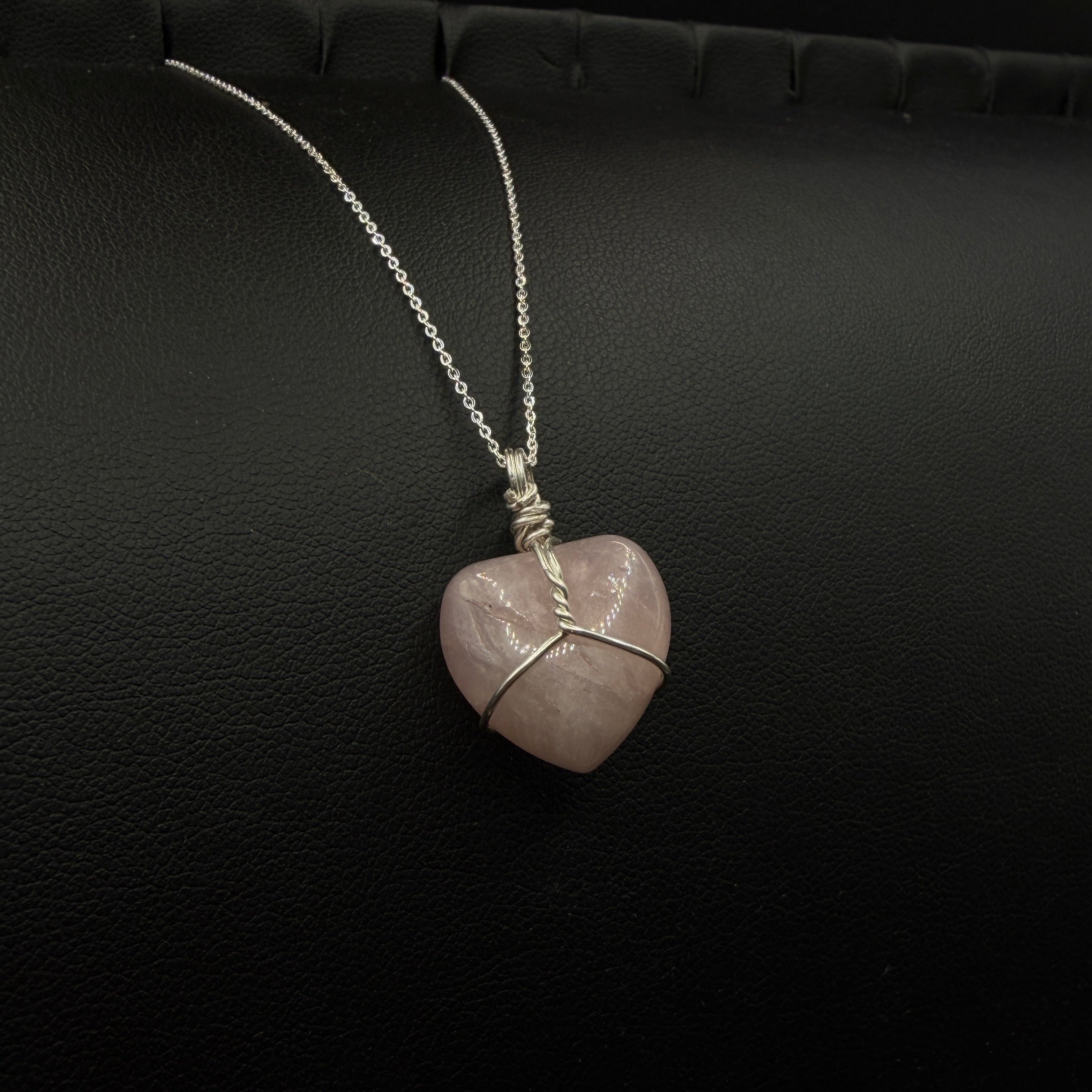 Rose Quartz Heart Handmade S925 Necklace