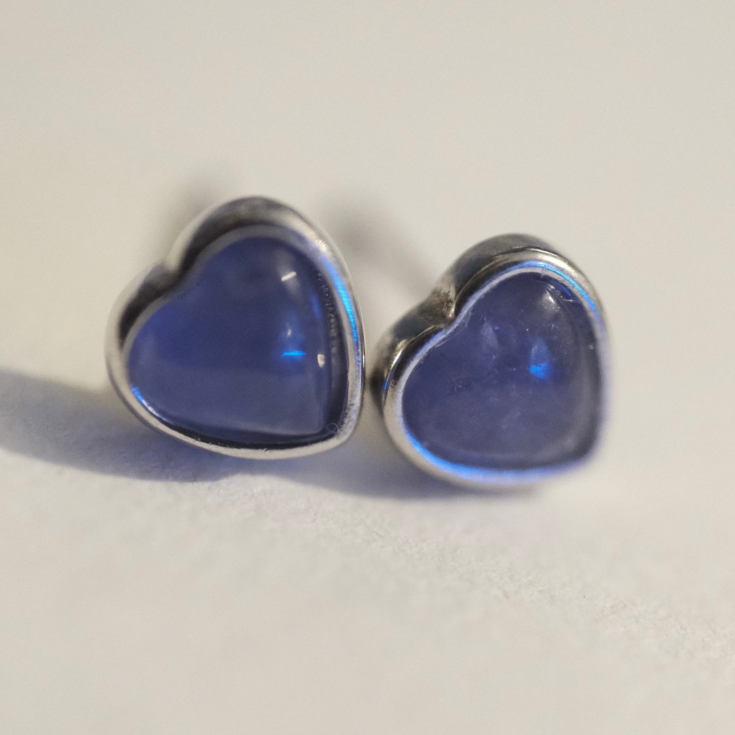 Labradorite Heart S925 Stud Earrings