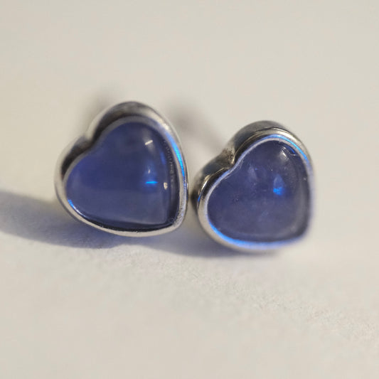 Labradorite Heart S925 Stud Earrings