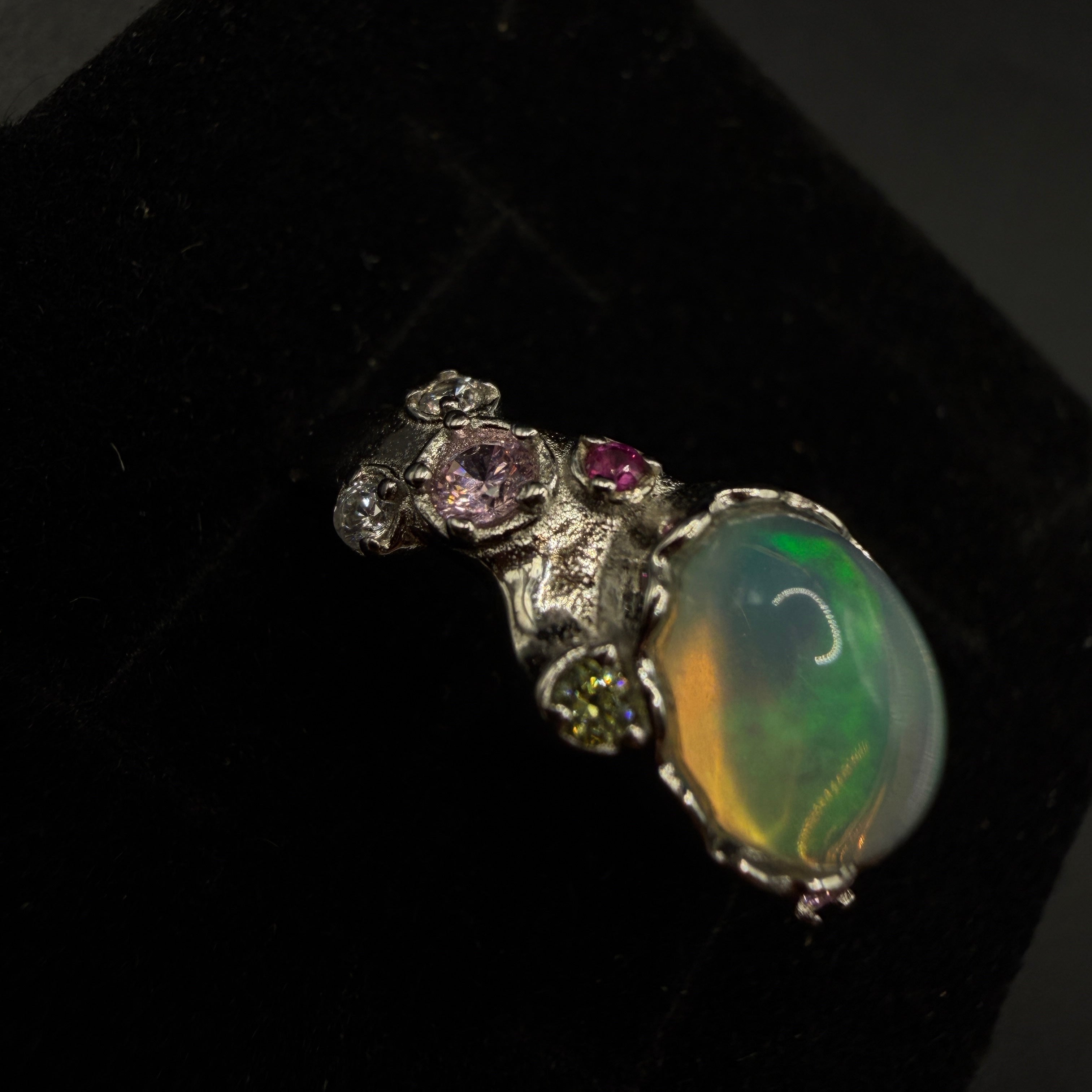 Opal Multi Gem S925 Certified Adjustable Ring
