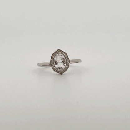 Clear Quartz S925 Adjustable Ring