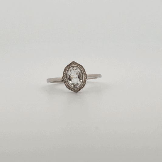 Clear Quartz S925 Adjustable Ring
