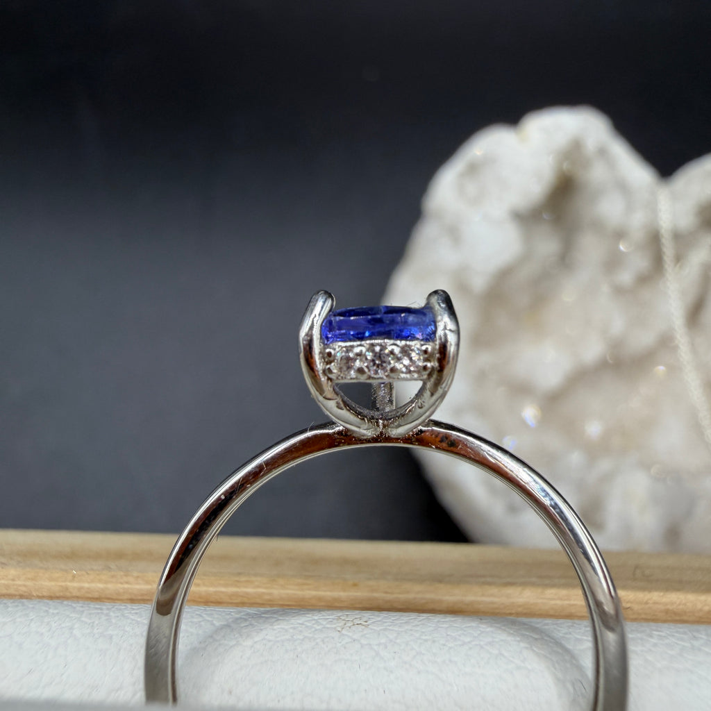 Tanzanite Teardrop Ring and Necklace S925 Certified Set