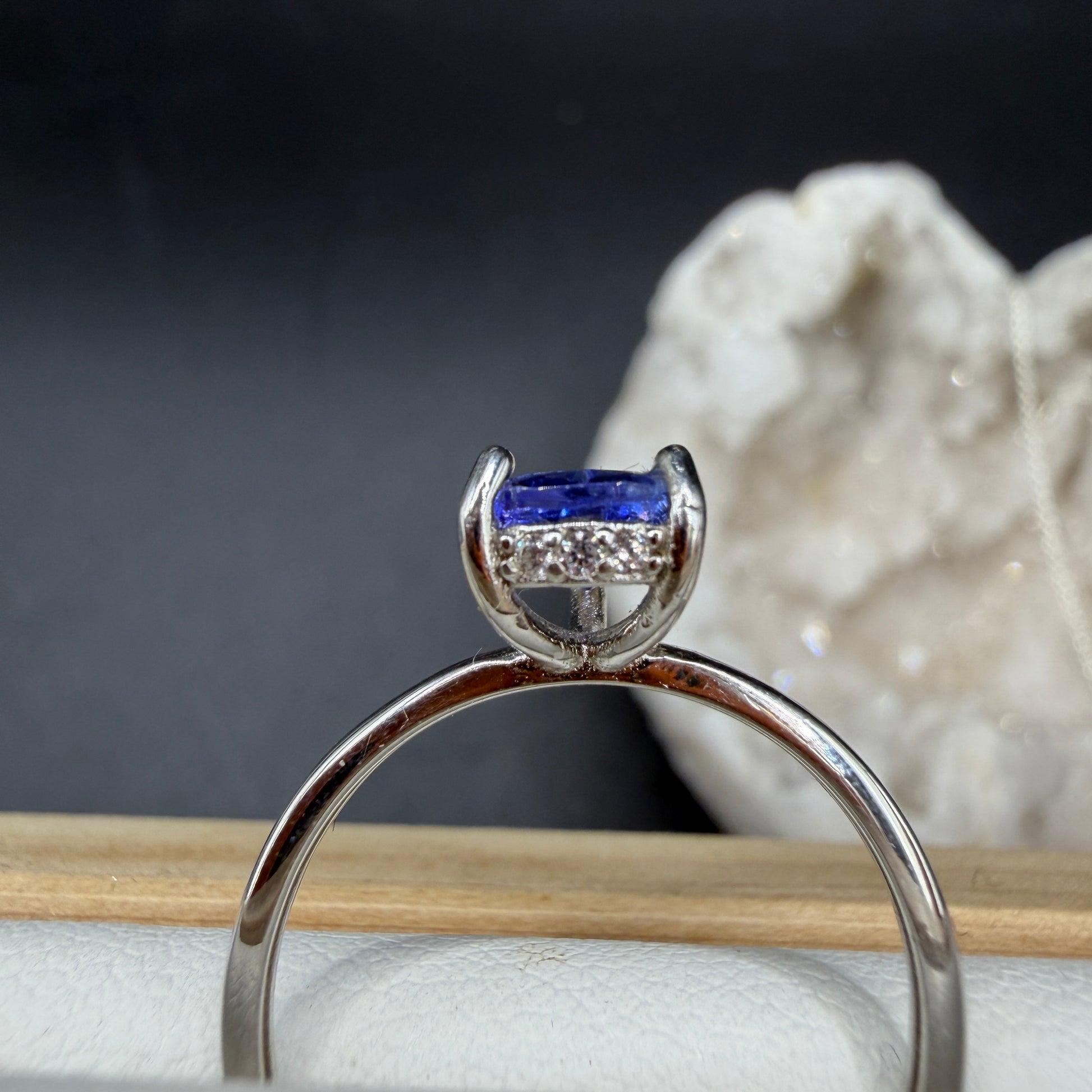 Tanzanite Teardrop Ring and Necklace S925 Certified Set